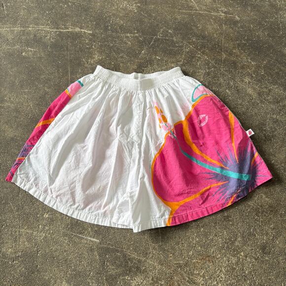 What a Melon! Pants - Vintage What a Melon! Shorts Womens M White Hawaiian Hibiskiss Stretch Waist 3"